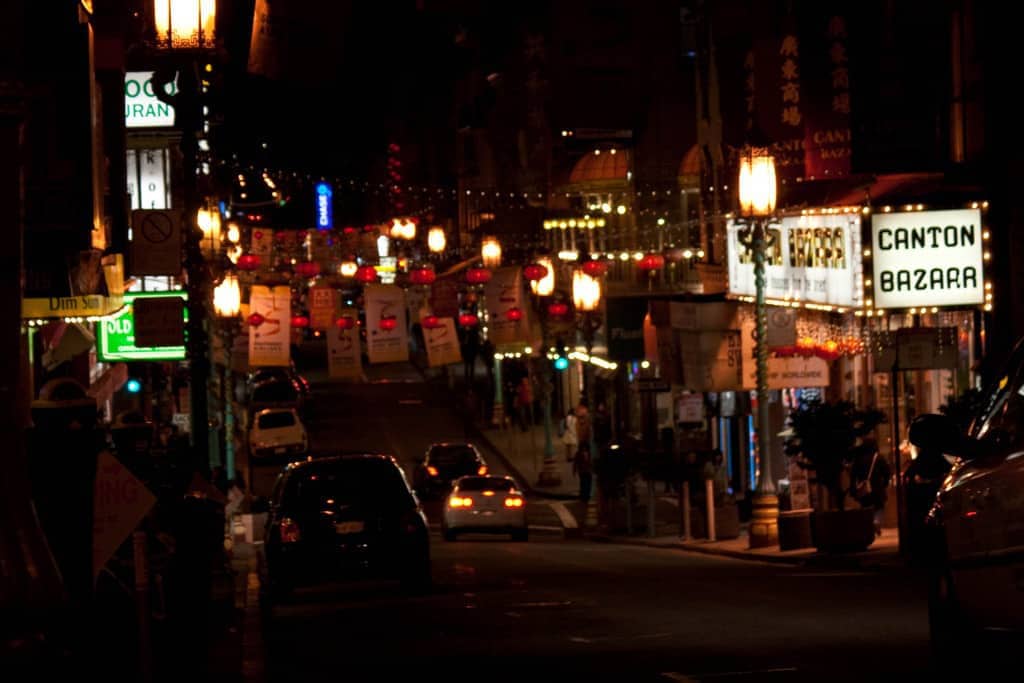 Chinatown lights at night 