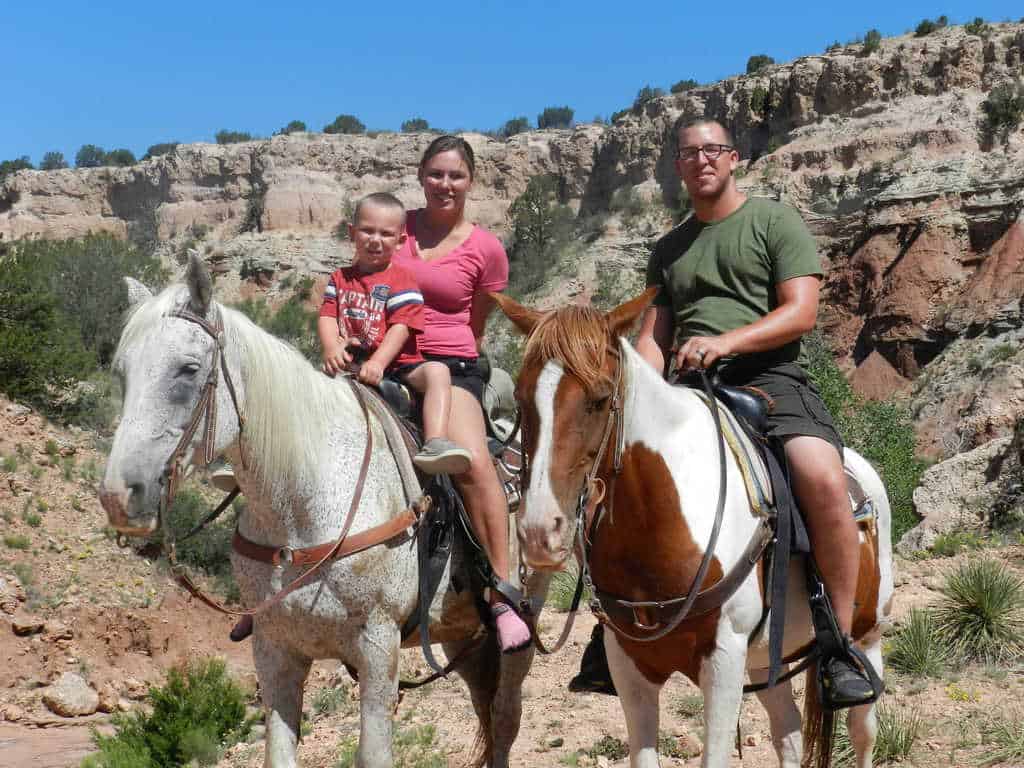 our family riding horses at Palo Duro Riding Stables in Amarillo, Texas