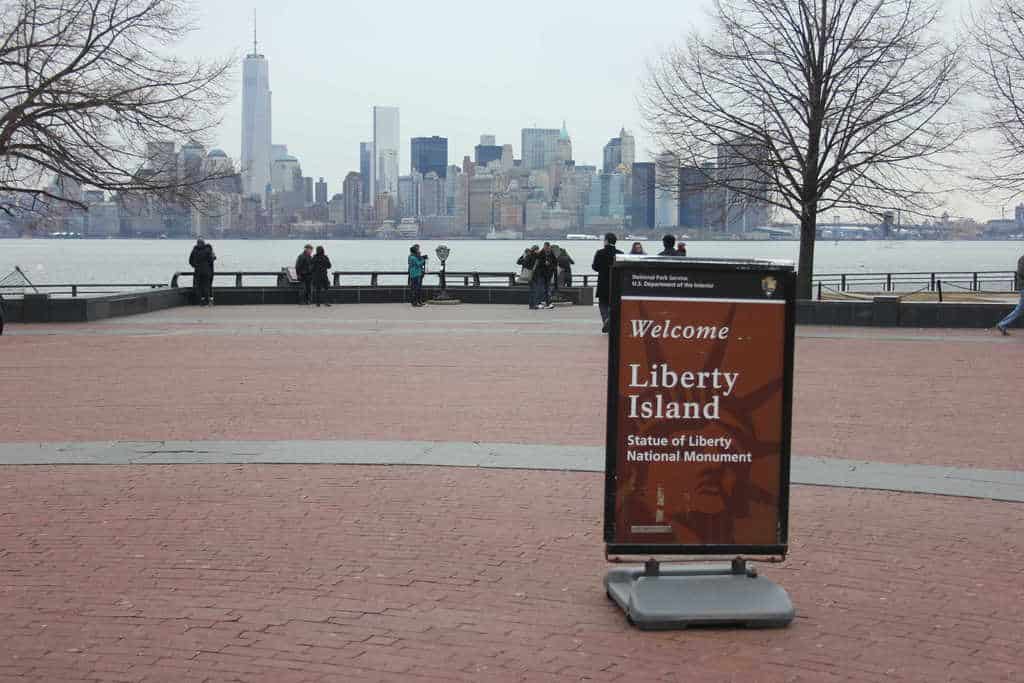 Liberty island sign 