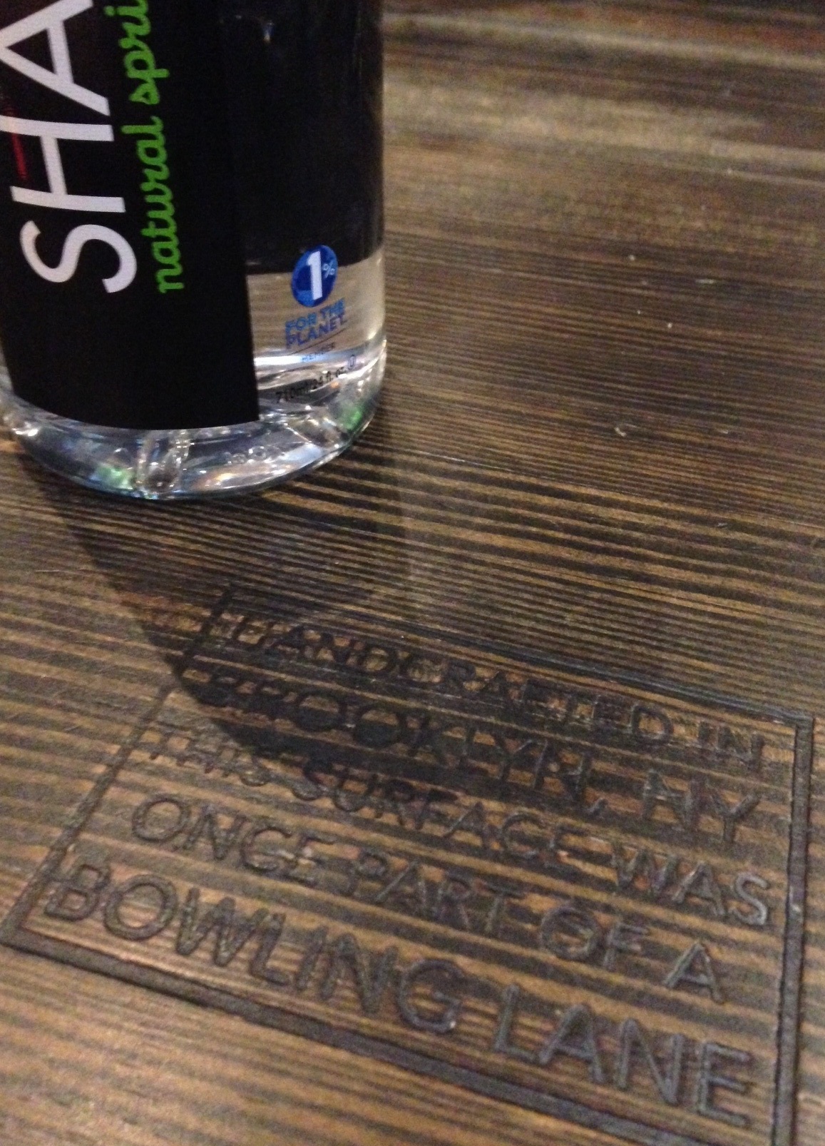 Bottle of water on table 