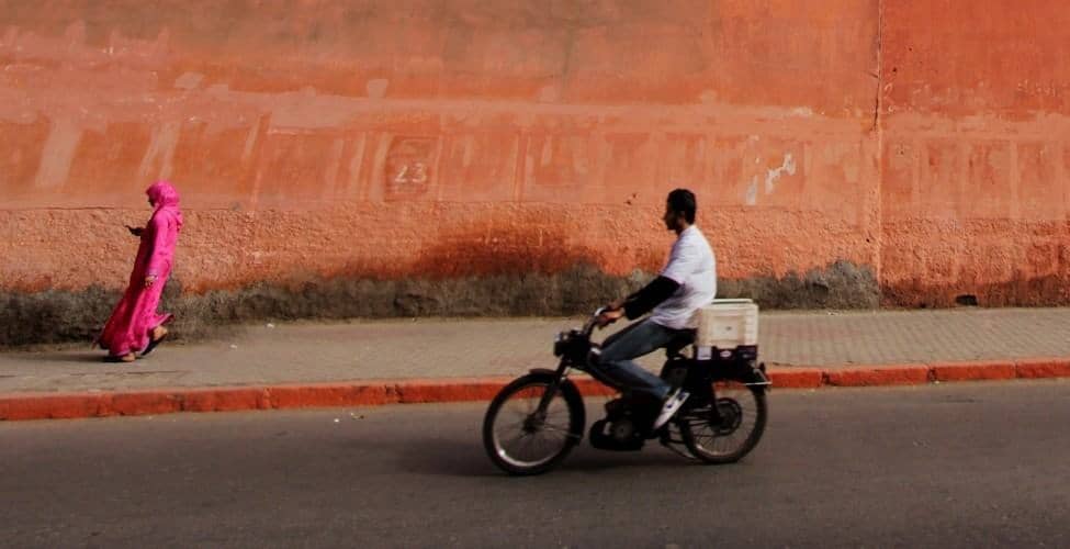 man on scooter in Marrakech, Morocco