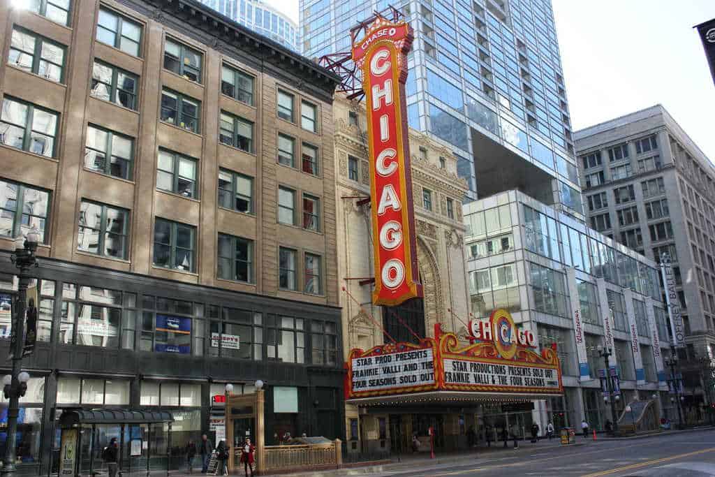 The Chicago Theatre is a great place to watch a concert.