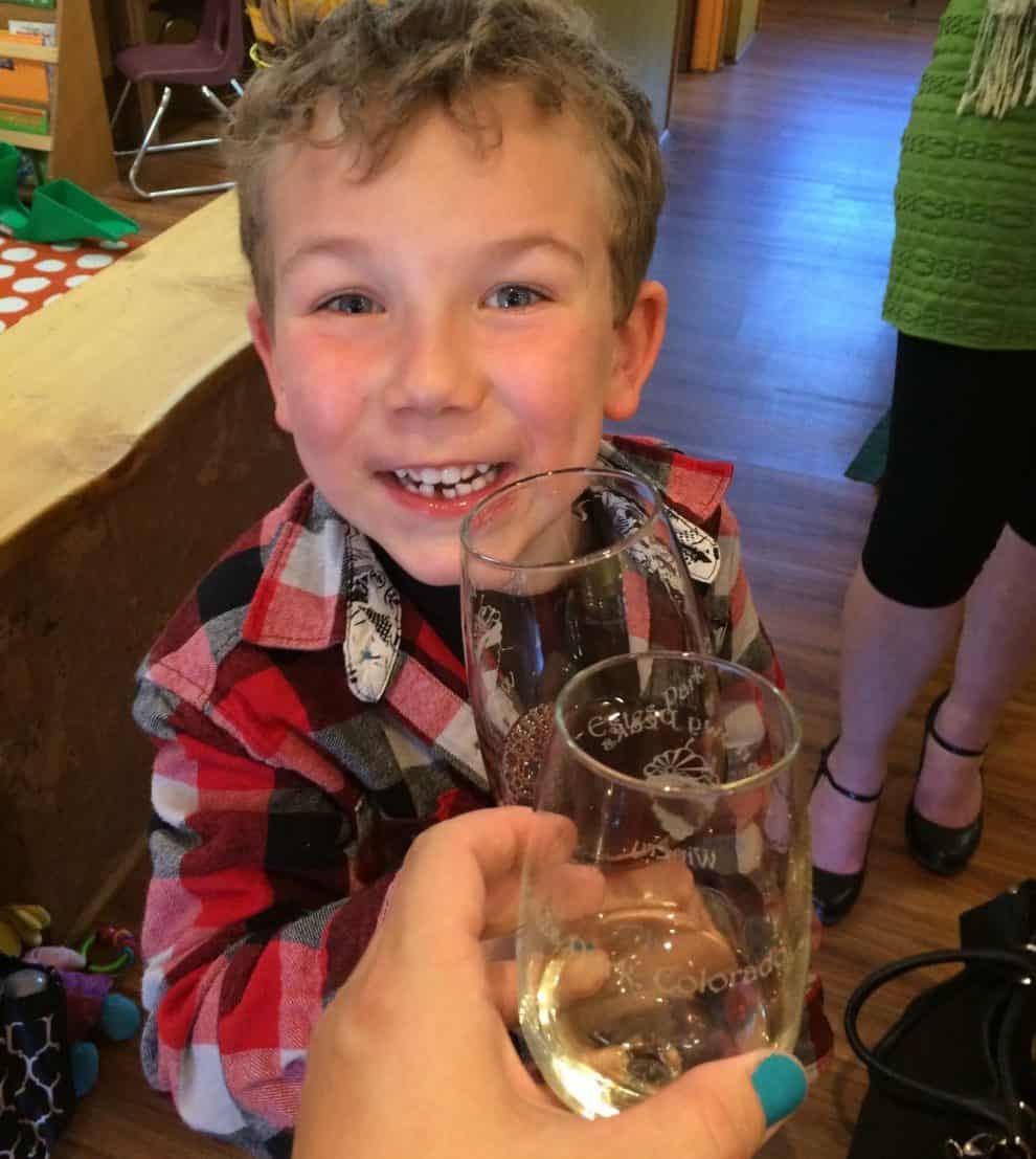 Kid tasting at Snowy Peaks Winery