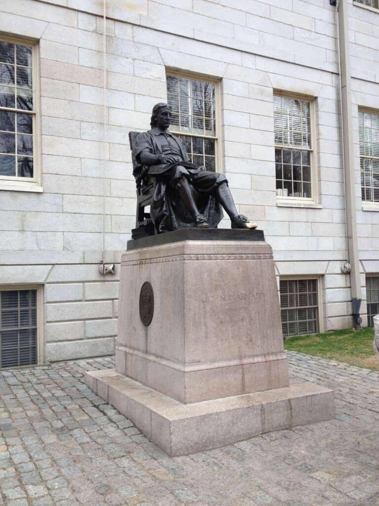 statue of John Harvard aka Statue of Three Lies