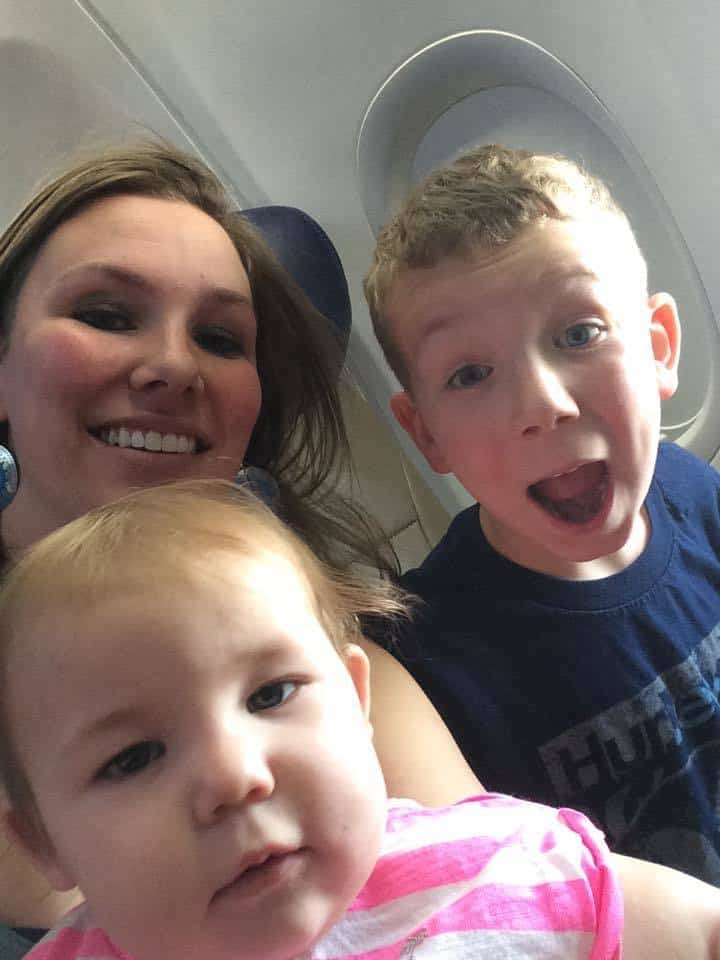 on a plane with kids