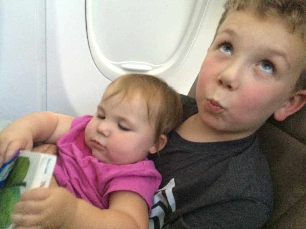 kids on an airplane