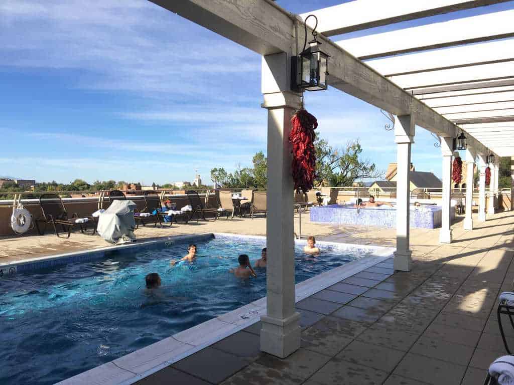 rooftop pool at the Drury Plaza Hotel Santa Fe