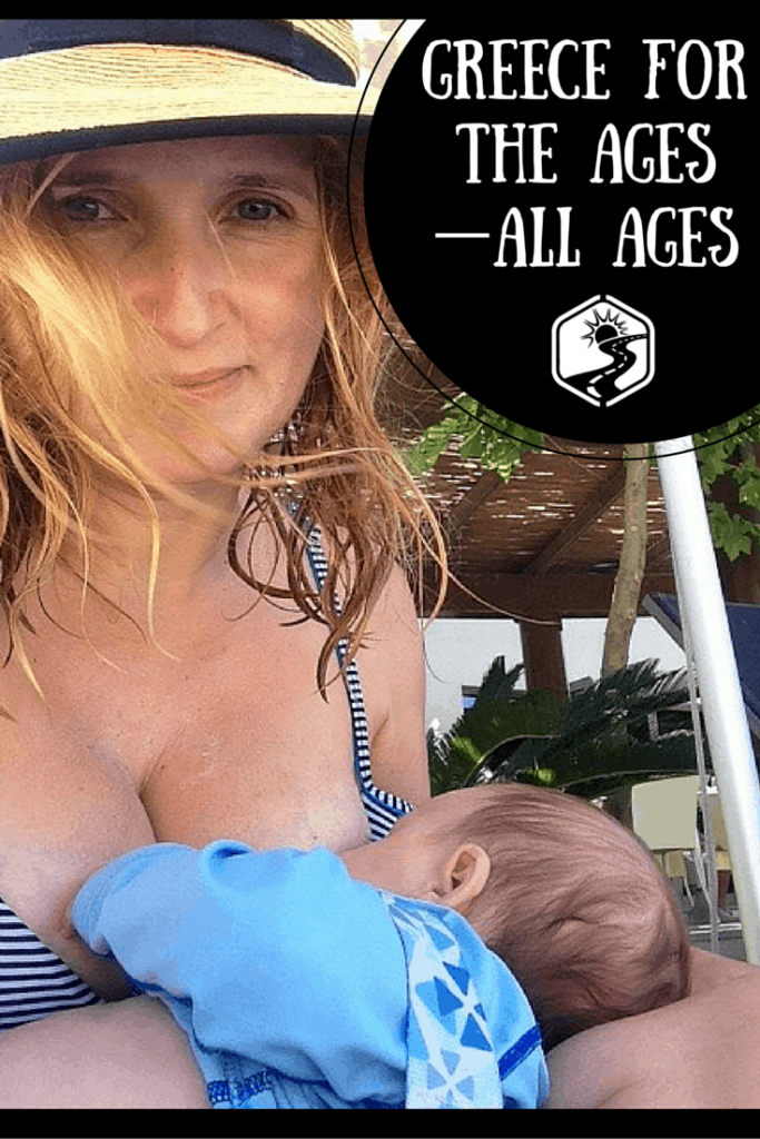 Eleni N Gage breastfeeding her newborn in Greece