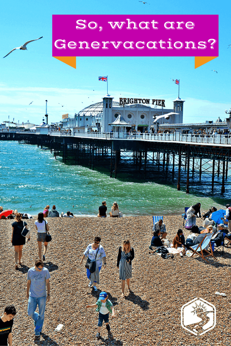 Brighton Pier in England, UK with lots of people on beach