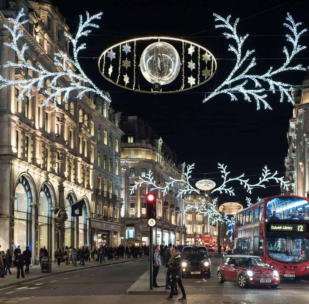 Christmas lights in London by Gordon via Flickr