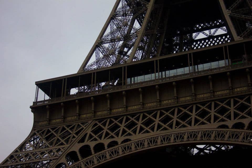 the eiffel tower in paris is a beautiful lattice structure