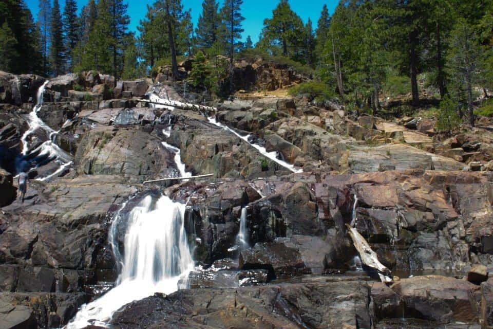 glen alpine falls waterfall near fallen leaf lake below south lake tahoe