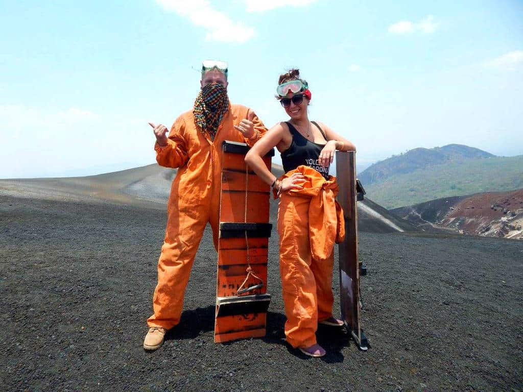 couple volcano boarding nicaragua jake wright