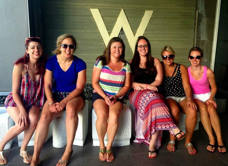 Girls group photo at the W