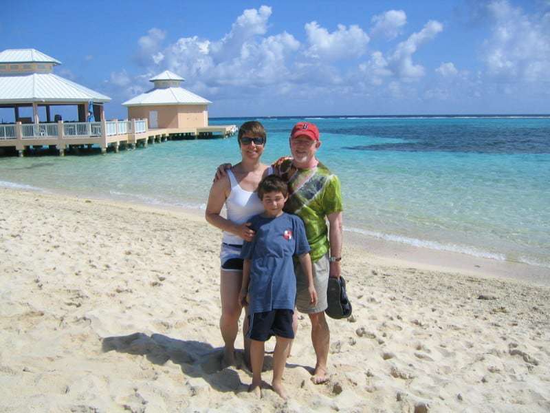 family photo on beach