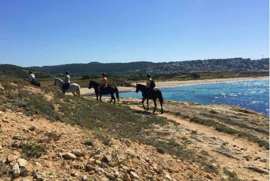horseback riding menorca group by the sea