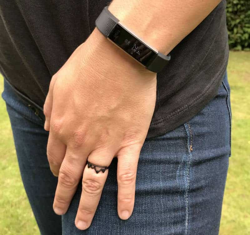fitbit alta with black mountain ring from crooked flight