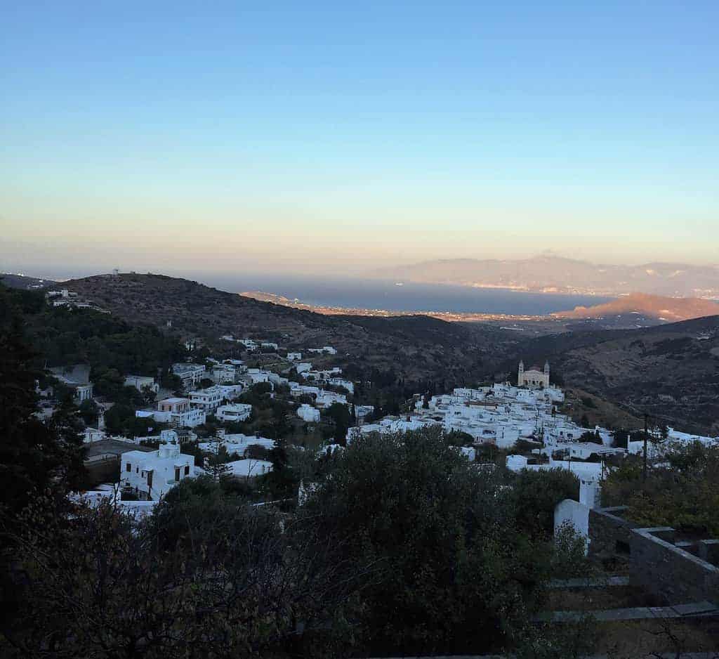 view from the top of paros island, greece