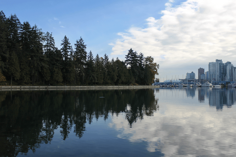 waterfront reflections in Vancouver Canada