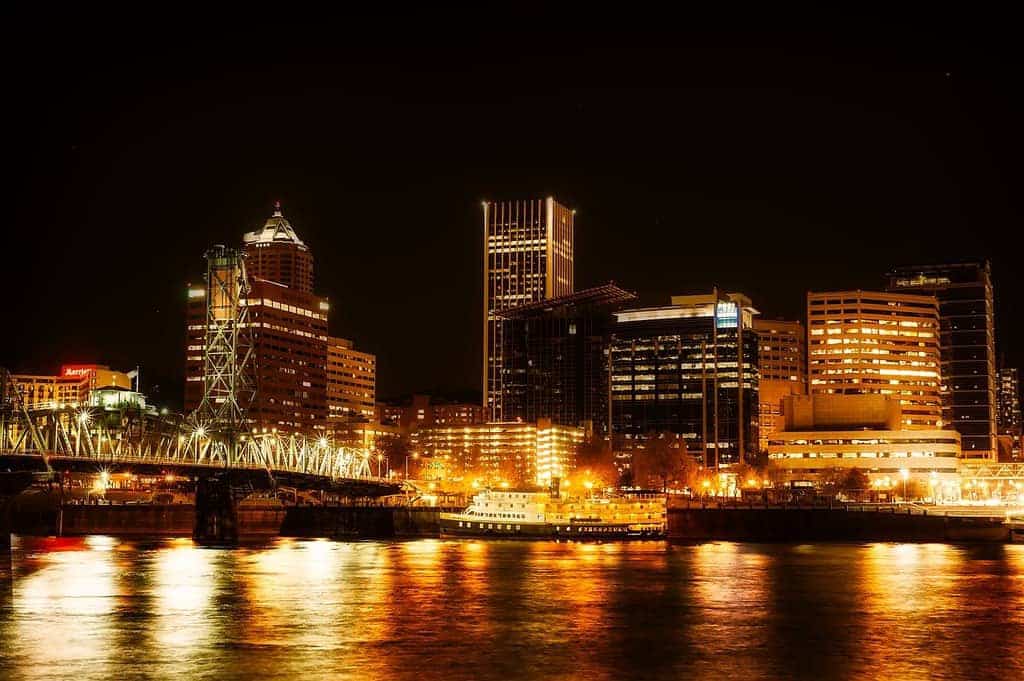 Portland lights skyline