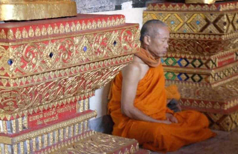 monk meditating chiang mai thailand