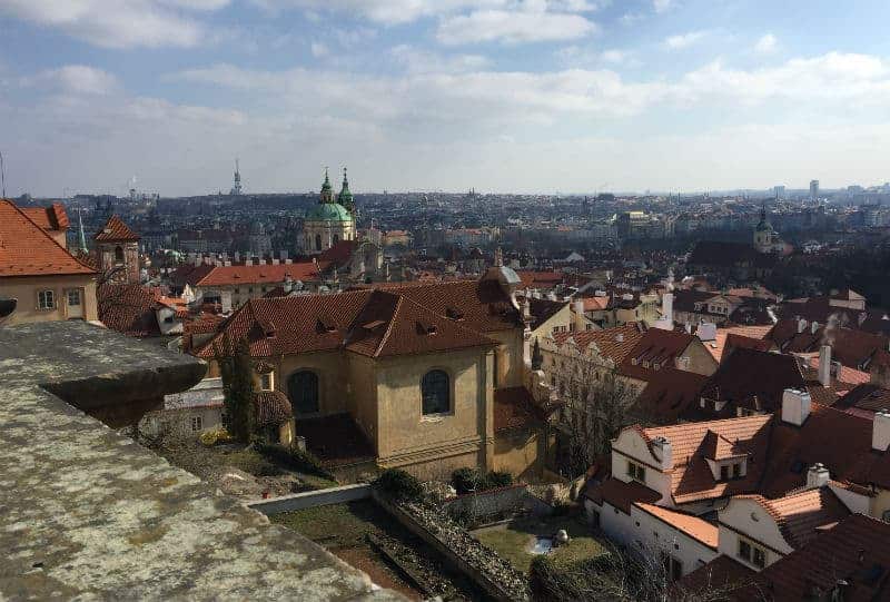 view of prague from old town prague castle