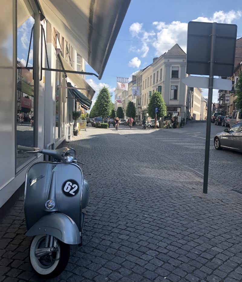 scooter on the street in mechelen belgium