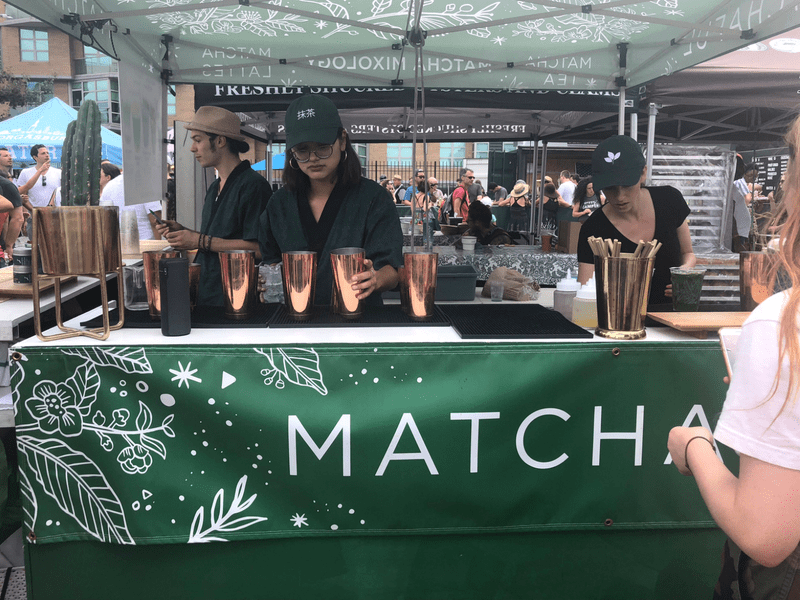 A matcha drink stand at Smorgasburg, Williamsburg in NYC, was one of the spots we tried during our 48 hours in NYC>