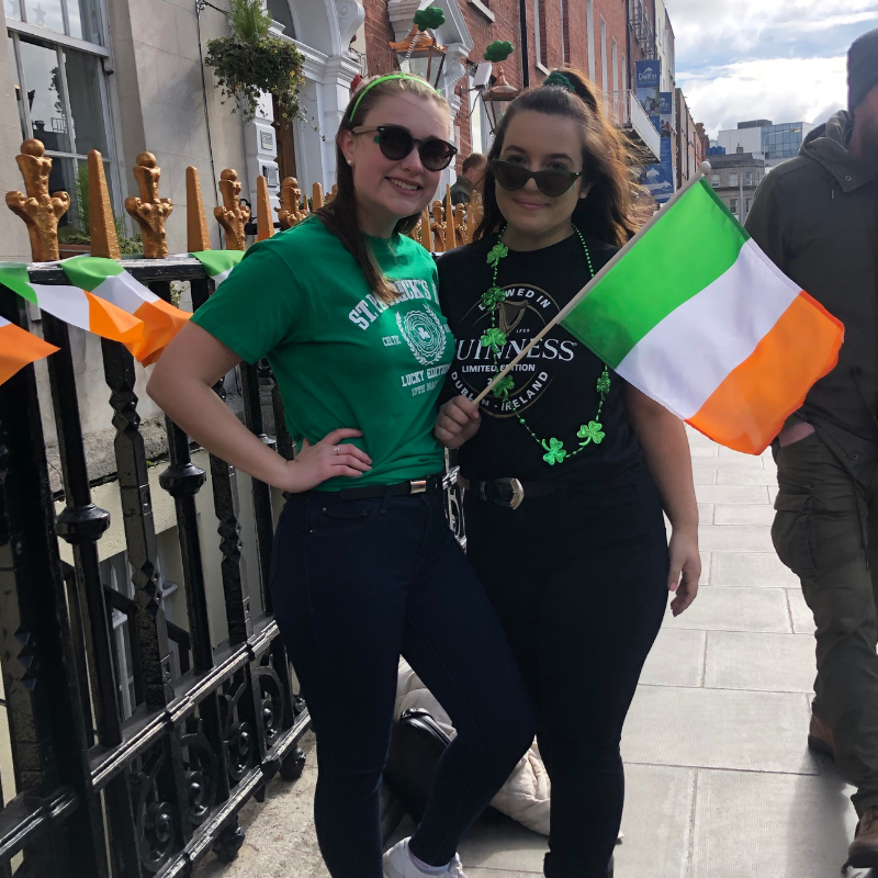 Posing at the St. Patrick's Parade