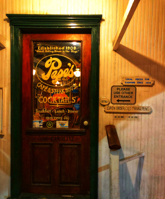 Pepe's Cafe front door key west Florida