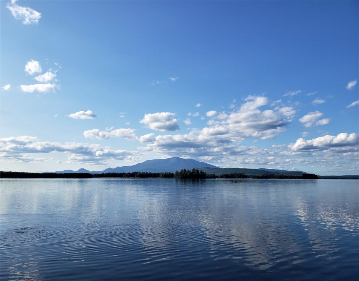 Katahdin Mountain view from Millinocket Lake in Maine