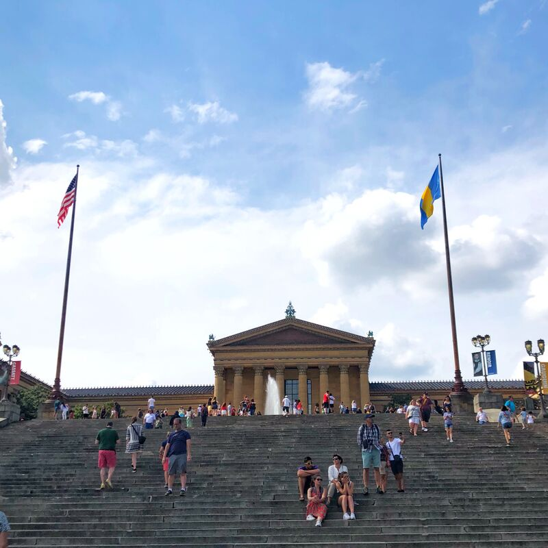 rocky steps and museum in Philadelphia