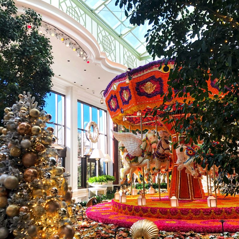 carosuel side profile during he day and atrium at encore boston