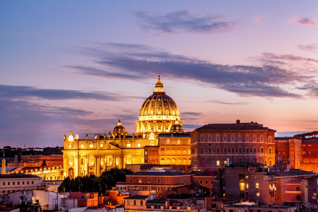 vatican at sunset via unplash