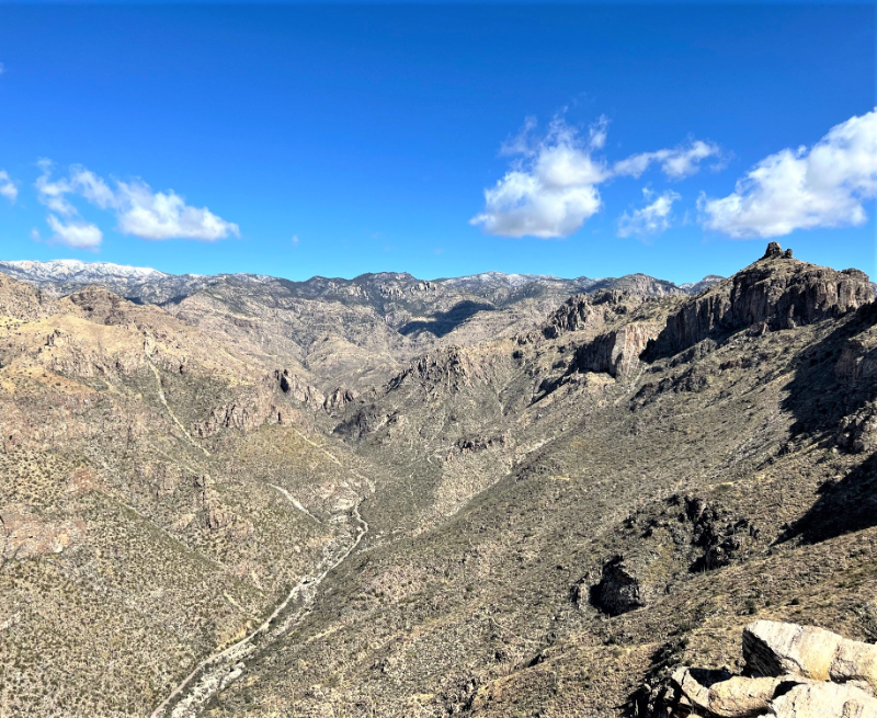 view from blackett ridge trail in airzona sabino canyon