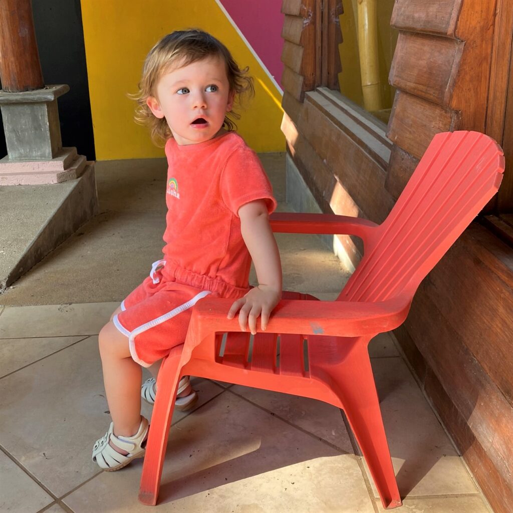 rory in a chair in nosara