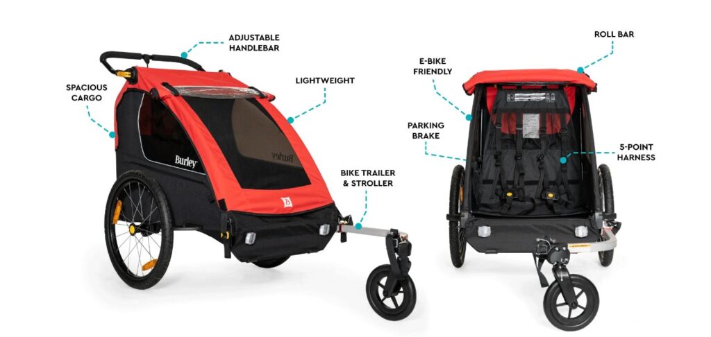 honey bee trailer and stroller features