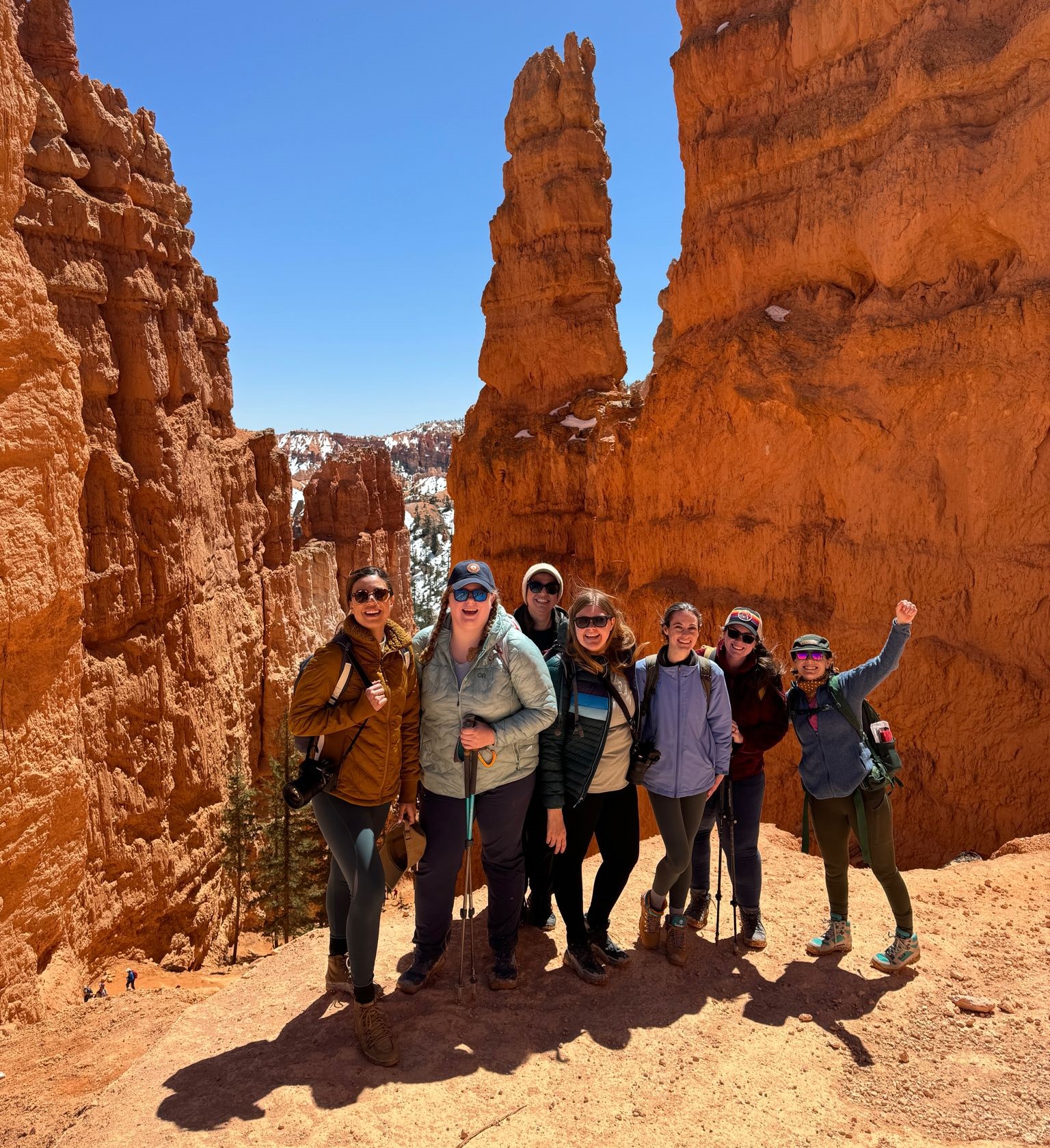 group of women at navajo trail in bryce national park