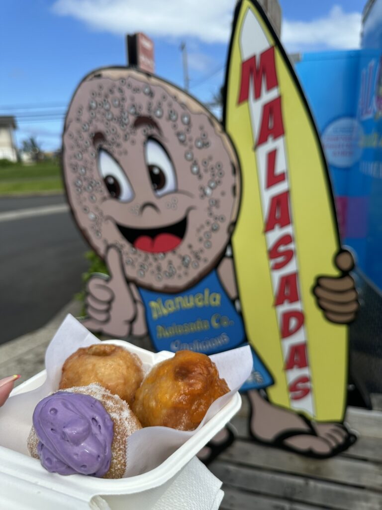 malasadas and sign