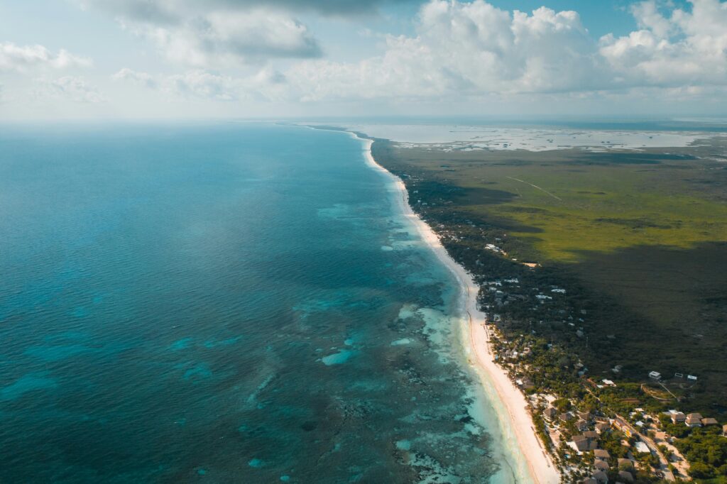 tulum drone shot