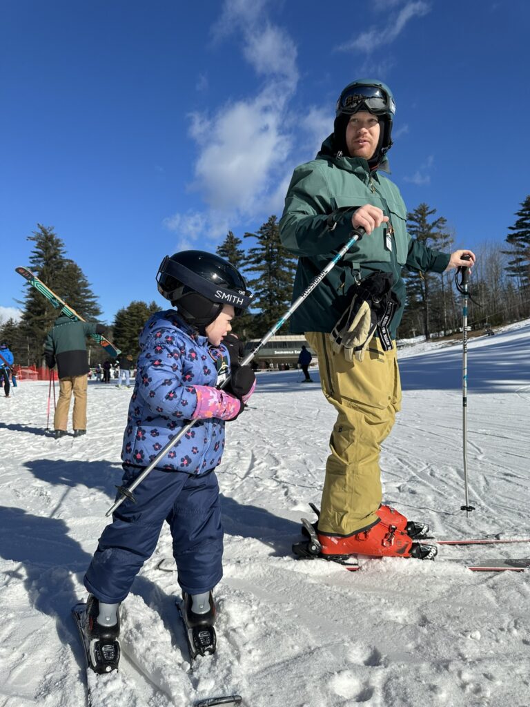 Skiing at cranmore new hampshire dad and daughter