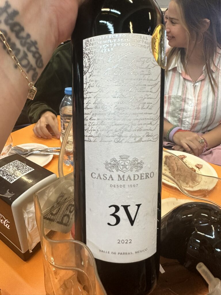 mexican wine duirng taco tour in mexico city
