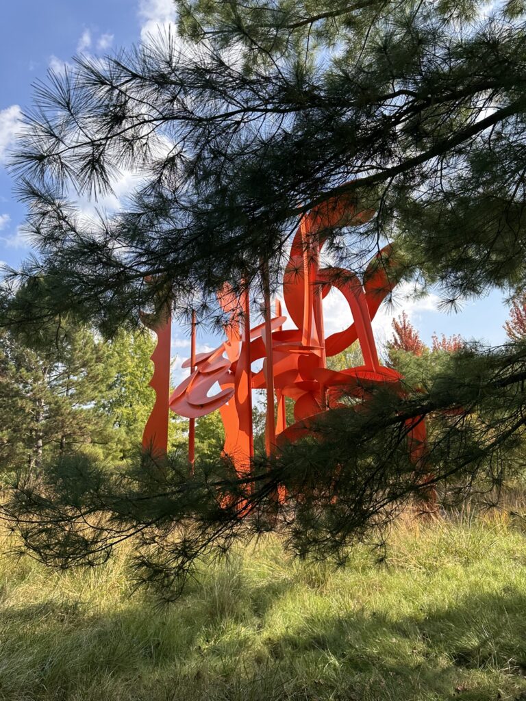 scultpure orange meijer gardens michigan