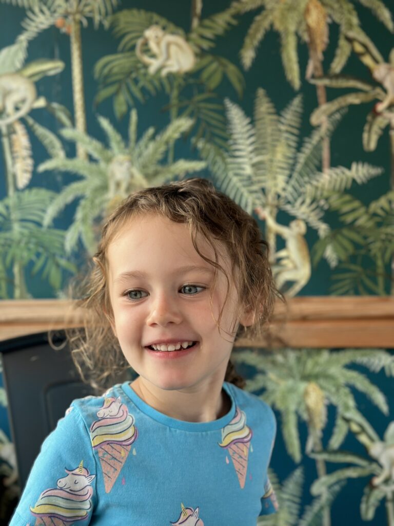 child at the bank in bude cornwall uk