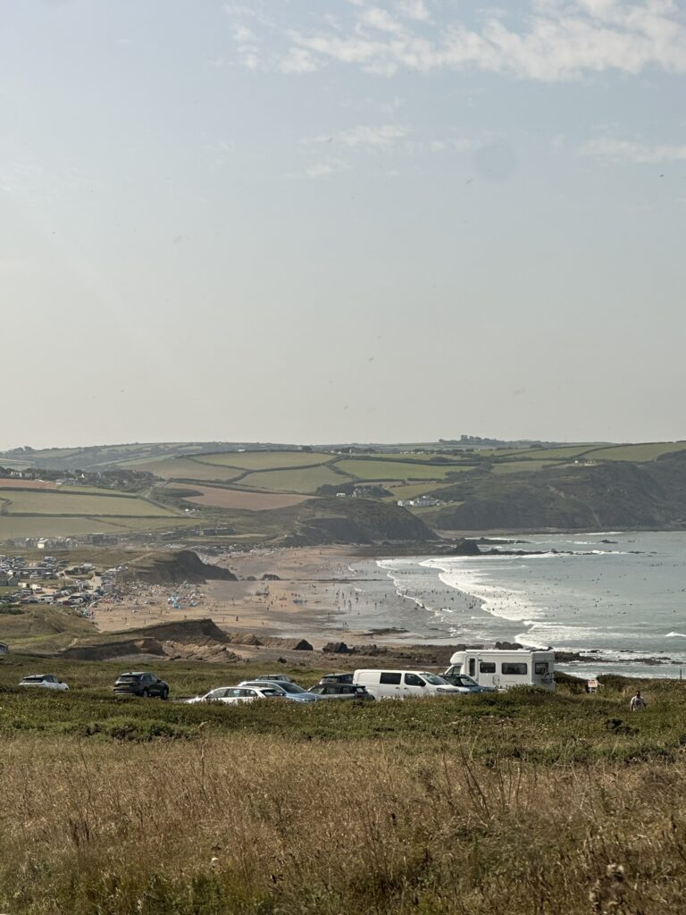 cliffs overlooking widemouth beach cornwall uk bude