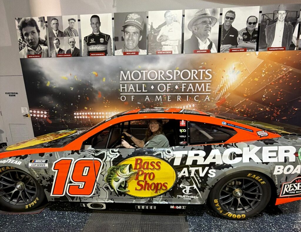 eileen in daytona beach speedway race car
