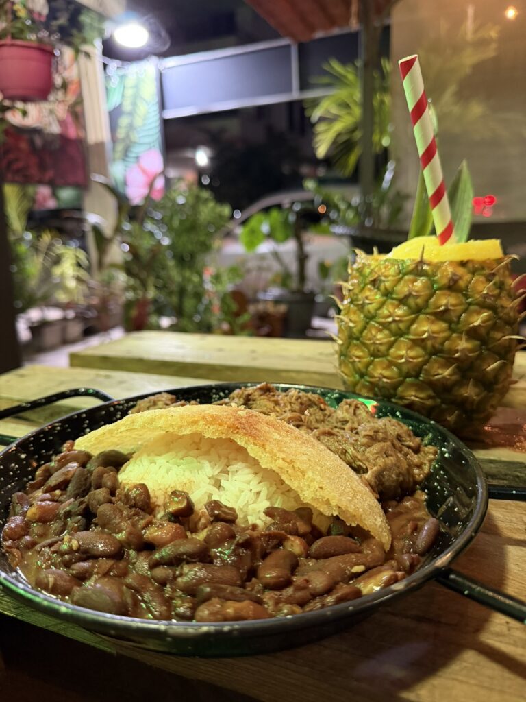 concolon con ropa veija and a pina colada downtown panama city