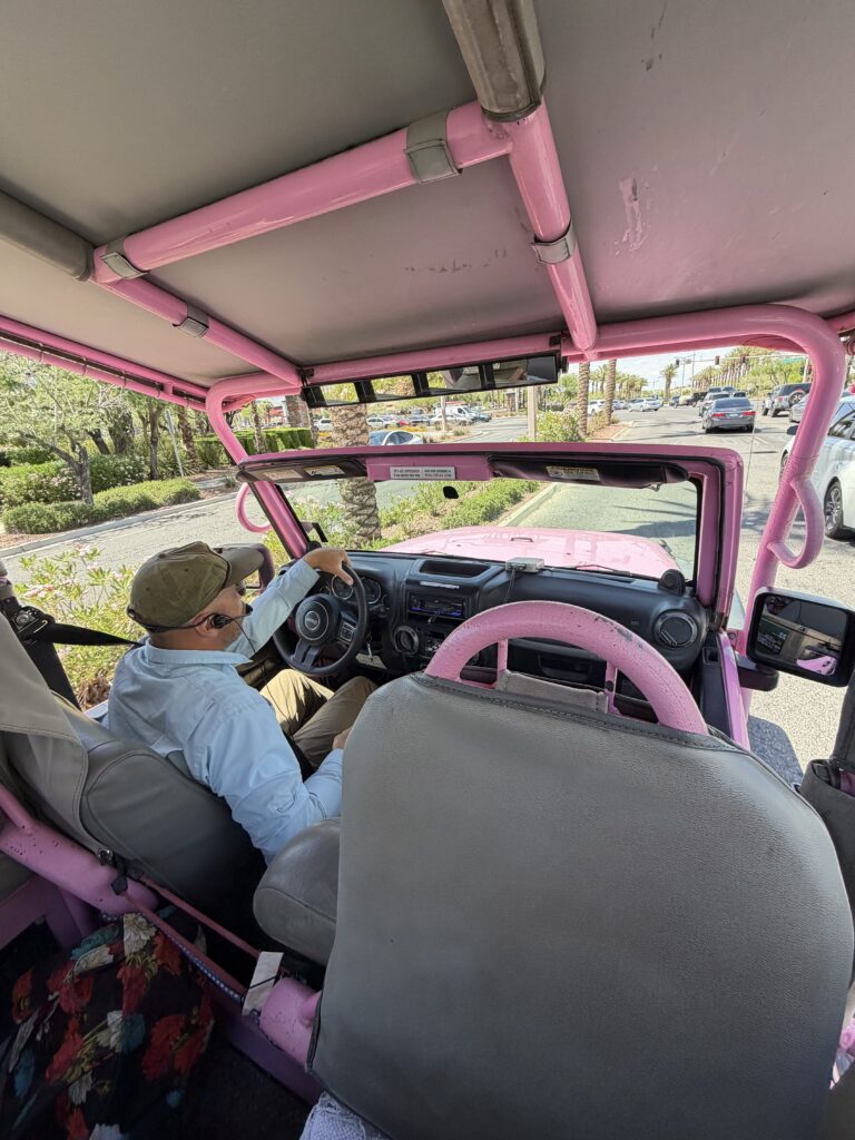 tour guide on pink jeep tour in red rocks near las vegas