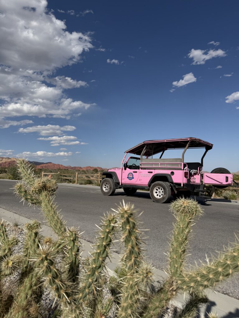 pink jeep tour in red rocks